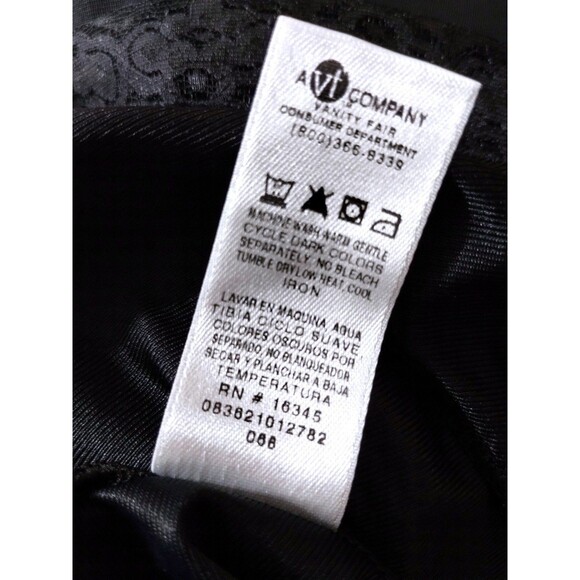 Vanity Fair Full Slip Dress Women 36 Black Lace Adjustable Straps Knee Length - Picture 5 of 7